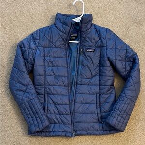 Patagonia blue radalie puffer jacket